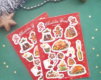 Christmas feast sticker sheet  Bullet Journal, christmas holidays, Stickers, journalling, planner Stickers, Scrapbook,