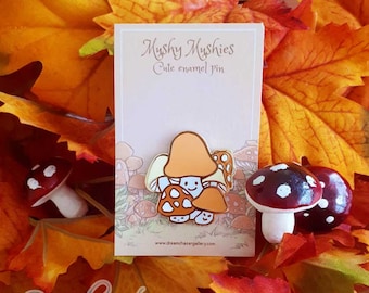 Mushy mushie enamel Pins, Cute Mushroom pin, Mushroomcore, Cottagecore