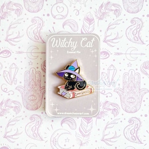 Witchy Kitty Enamel pin - cat pins