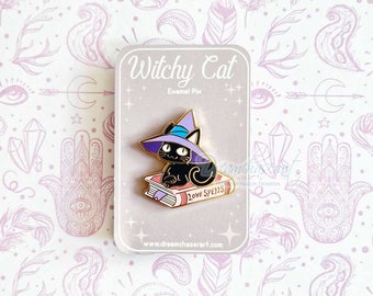 Witchy Kitty Enamel pin - cat pins