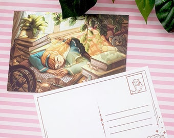 Dreamy Bookworm postcard