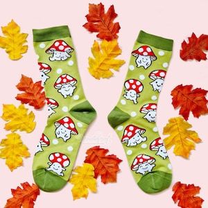 Calcetines de algodón Mushy Mushy - calcetines con forma de hongo - mushroomcore