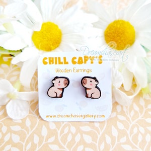 Chill Capy cute stud earrings