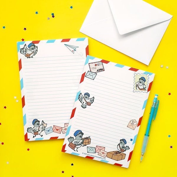 Notepad Happy Mail Double sided - A5 Letter Paper - Cute Stationery - snail mail letter pad | air mail notepad | post crossing set