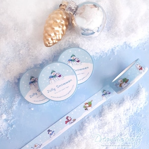 Jolly Snowmen Washi Tape ~ schattige Kawaii Washi Planner Tapes ~ Kerst winter Washi Tapes ~ Kawaii Briefpapier door dreamchaserart