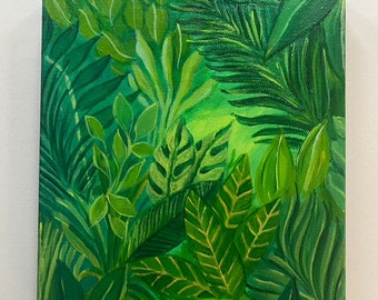 Original painting Vermont summer shades of green