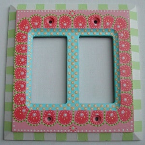 Switch plate Double Rocker/Dimmer Light Switch Plate &quot;Coral&quot;