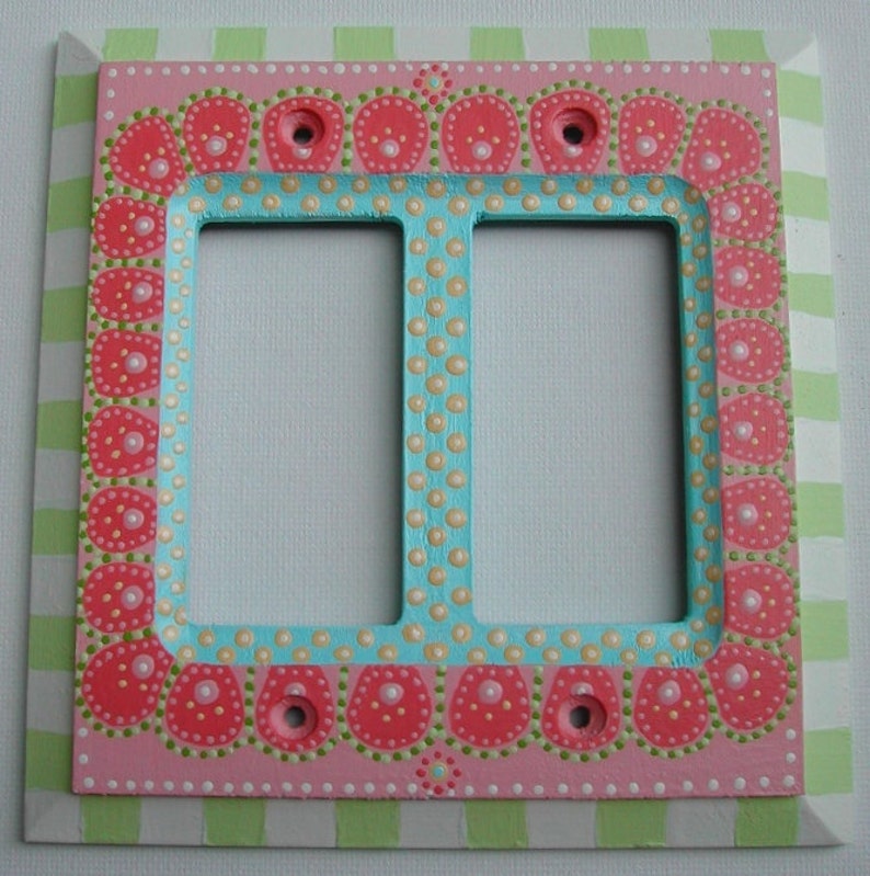 Double Rocker/dimmer Light Switch Plate coral Etsy