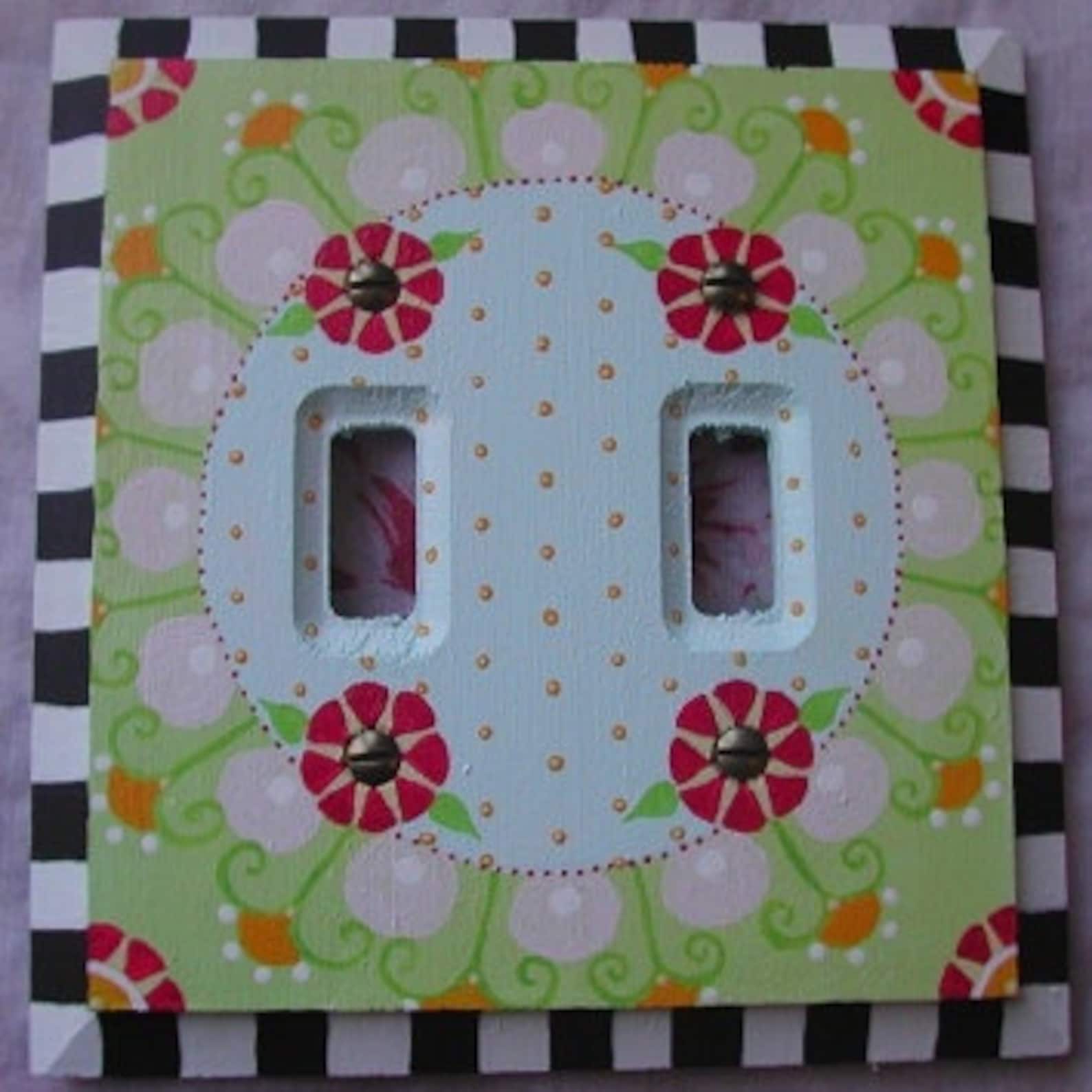 Switch Plate One of Kind Hand Painted Art Double Light Switch