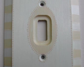 Placa de interruptor de luz de palanca única pintada a mano "Almendra"