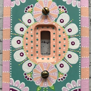 Hand-Painted Floral Single Toggle Switch Plate: Vermont Crafted Decor