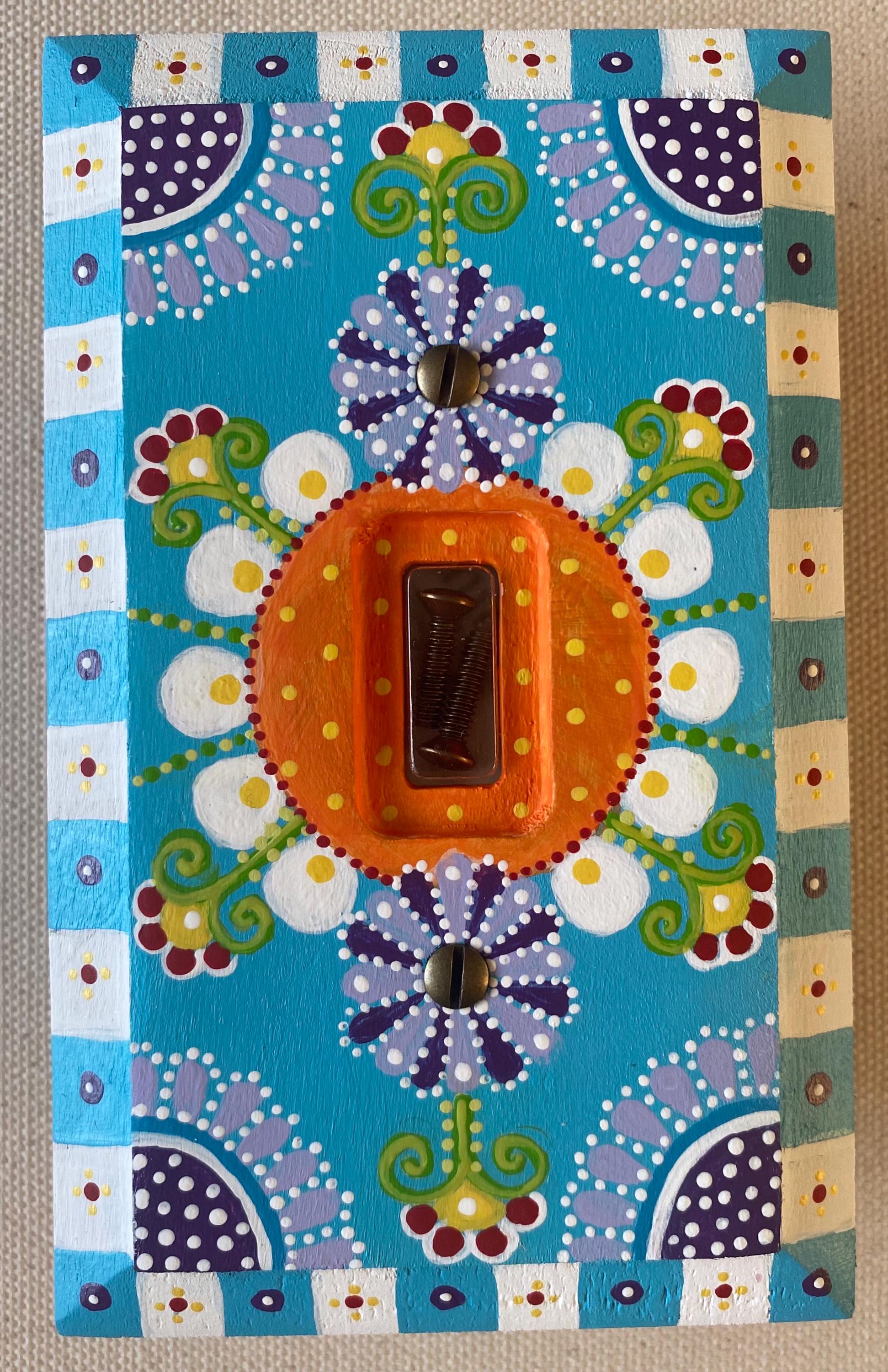 Switch plate Hand Painted Switch Plate Single Toggle Light Switch Cover Art "MAYA"