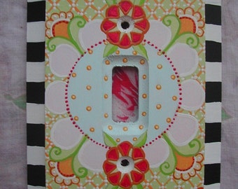 Switch Plate Single Toggle One of a Kind Hand Painted Art Light Switch  &quot;MARIE&quot;