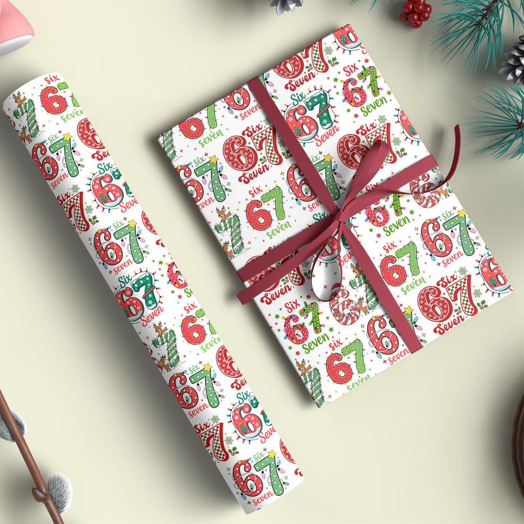 67 Rapping Paper Funny 6 7 Wrapping Paper | Six Seven Christmas Wrap | 67 Meme Funny ...