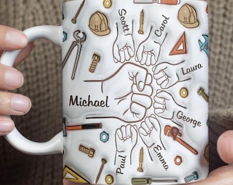 Personalized Fist Bump Dad Mug – Custom Father's Day Gift