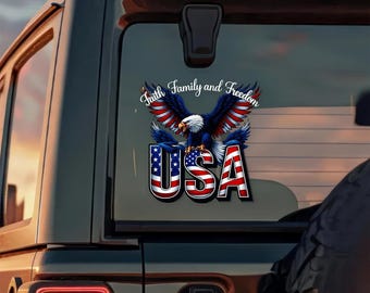 Faith, Family & Freedom America 250 Years Car Window Decal Sticker