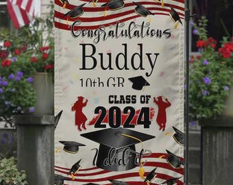 Personalized Photo Graduation Garden Flag – Class of 2025 Congrats