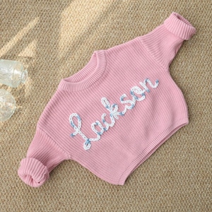 Baby Name Sweater Personalized , Embroidered Children&#39;s Sweater, Newborn Gift,  Custom Baby Gift, Birthday Gift For Baby Girls Boy
