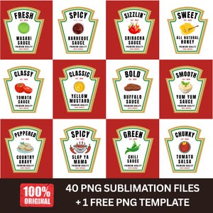 Condiments Shirt Design PNG Bundle Condiment Labels PNG Group Condiment Shirt Group Halloween Costume spices group Matching trending