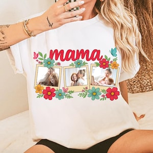 Custom Floral Mama kids Photo Png, Mothers Day Png, Add Your Photos, Mama Floral Png, Hand drawn, Mama with Kids frame, Sublimation Design