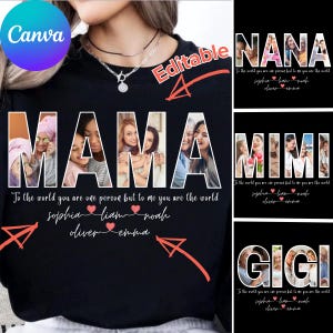 Custom Mama Photo Canva Template, Personalized Photo Png, Frame Design ,Your Own with Text And Picture Customized Mother&#39;s Day Gift for Mom