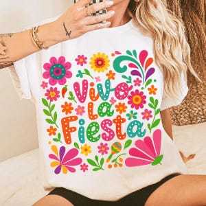Boho Floral Viva la Fiesta Cinco De Mayo Png, Cinco De Mayo Png, Mexican Tequila, Let&#39;s Fiesta,Margarita ,Preppy Cinco De Mayo Sublimation