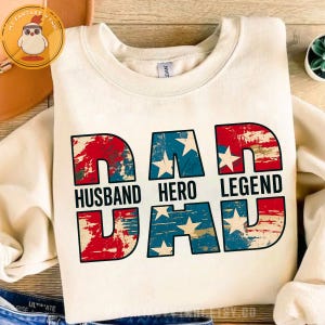 Husband Hero Legend Png Vintage American Dad PNG, 4th of July Dad Stars Png, Father&#39;s Day Retro American flag Independence, Gift for Dad png