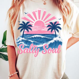 Summer Salty Soul Png, Trendy Summer Png, Pink Sunset Beach Png, Beach Vibes Png, Aesthetic Summer Png, Summer Vibes Png, Funny Sarcastic
