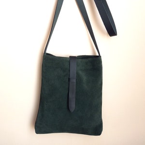 Sac à bandoulière en daim - Sac à bandoulière avec bandoulière en cuir réglable