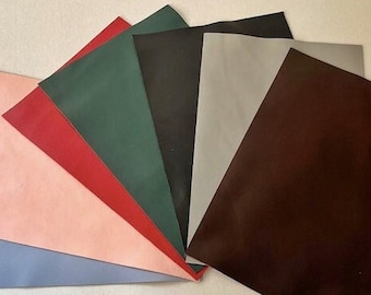 Leather Sheets for crafts - Soft and strong  calf leather for bags, wallets, sewing - 1.1 to 1.2 mm thick A4 and A3 size Nappa leather