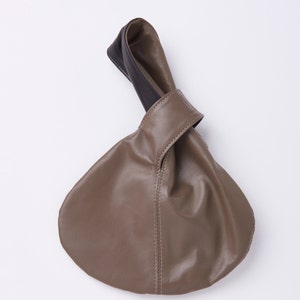 Leather Knot Bag Reversible Soft Leather Knot Bag Two looks in one bag Brown and Black