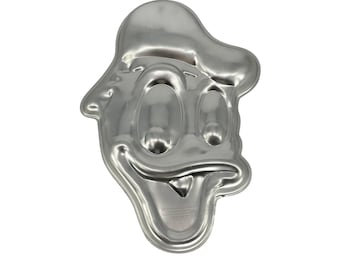 Wilton Donald Duck Cake Pan Vintage Disney Silver Aluminum Mold 515-507