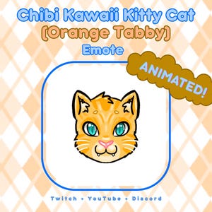 Kitty Cat (Orange Tabby) Chibi Kawaii Animated Spinning Emote - YouTube, Twitch, Discord GIF + PNG files