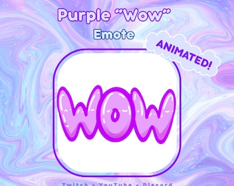 Animated "Wow" Purple Text Emote - YouTube, Twitch, Discord GIF + PNG files
