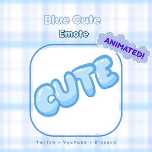 Emote de texto azul animado &quot;Lindo&quot; - Archivos GIF y PNG de YouTube, Twitch y Discord