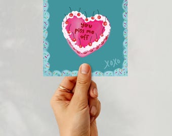 You Piss Me Off Art Print | Retro Cake | Satire Art Print | Sarcastic