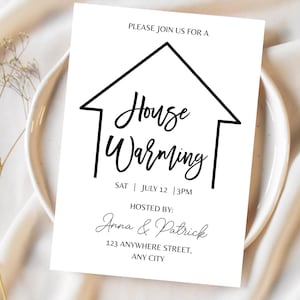 Editable House Warming Invitation, Minimalist Invitation, House Warming Party, Modern, Printable House Warming Invite, Digital Download