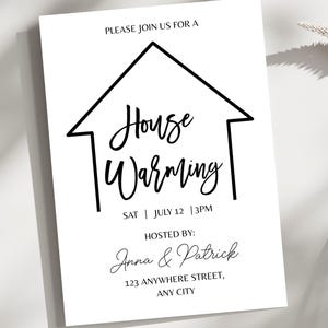 Editable House Warming Invitation, Minimalist Invitation, House Warming Party, Modern, Printable House Warming Invite, Digital Download