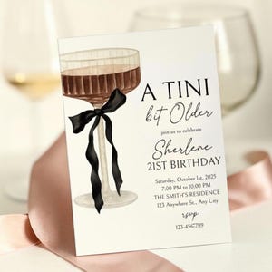Invitación de Martini para 21 cumpleaños, plantilla editable (descarga digital) imagen 3
