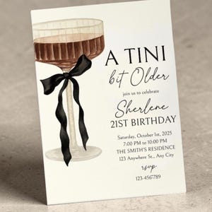 Invitación de Martini para 21 cumpleaños, plantilla editable (descarga digital) imagen 2