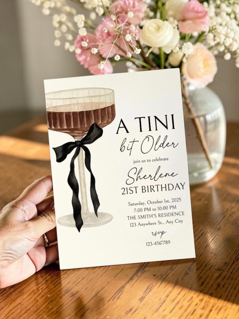 Invitación de Martini para 21 cumpleaños, plantilla editable (descarga digital) imagen 5