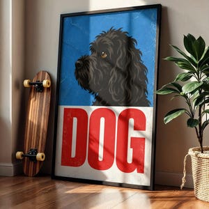 Lámina decorativa de Cockapoo negro, póster vintage de perro, obra de arte retro de Cockapoo, regalo para amantes de los Cockapoo, decoración de pared para perros, sin marco.