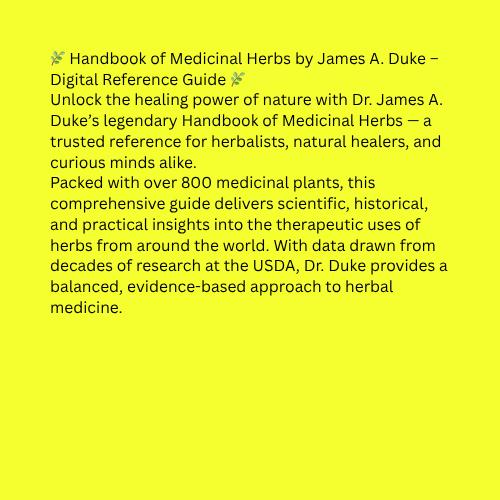 Handbook of Medicinal Herbs by James A. Duke - Etsy