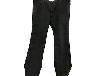 Vintage Wrangler Pants Men 42x30 Black Polyester Western Slacks 82BK Made In USA