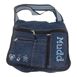 Y2K Vintage 90’s Mudd Dark Blue Denim Crossbody Shoulder Messenger Bag