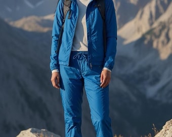 VTG Patagonia Women's M Blue Mesh Lined Side Zipper Windbreaker Hose Gorpcore