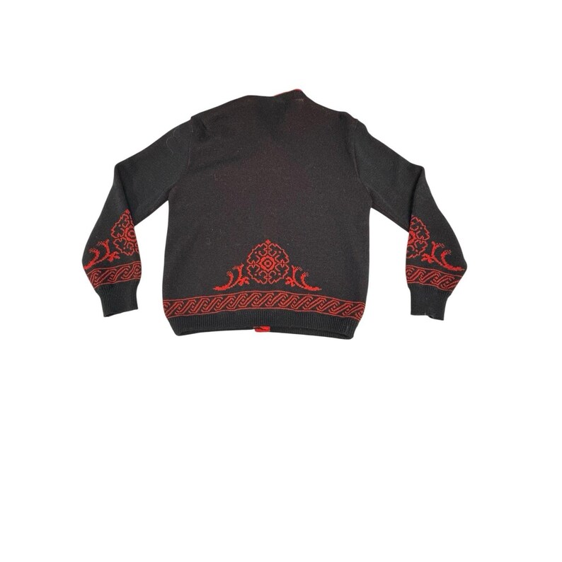 Vintage Pendleton Women's M Black Red Floral Button Up Cardigan Grandmacore image 8