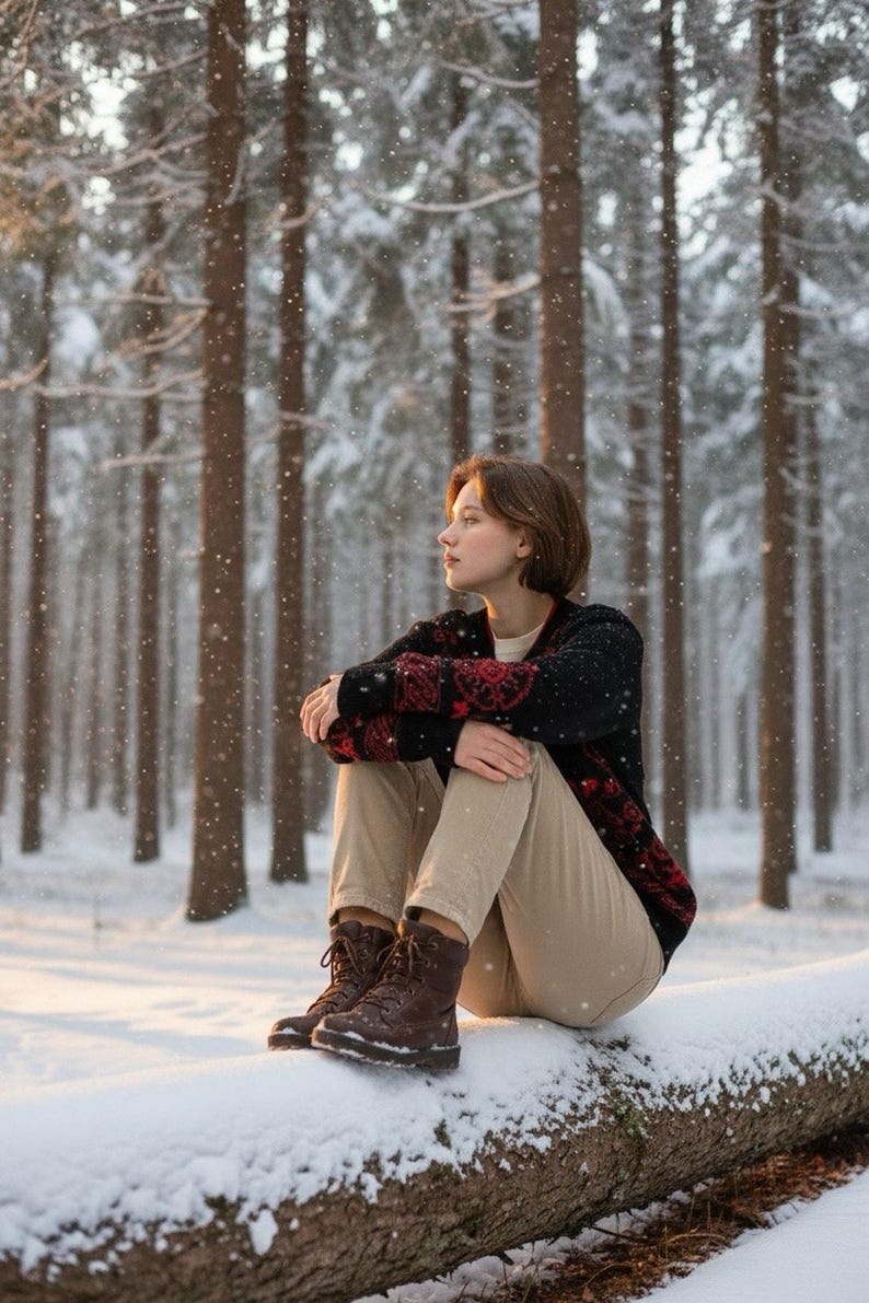Vintage Pendleton Women's M Black Red Floral Button Up Cardigan Grandmacore image 1