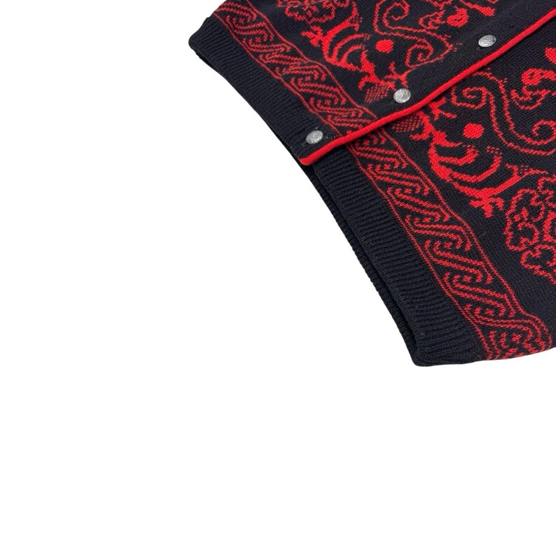 Vintage Pendleton Women's M Black Red Floral Button Up Cardigan Grandmacore image 7