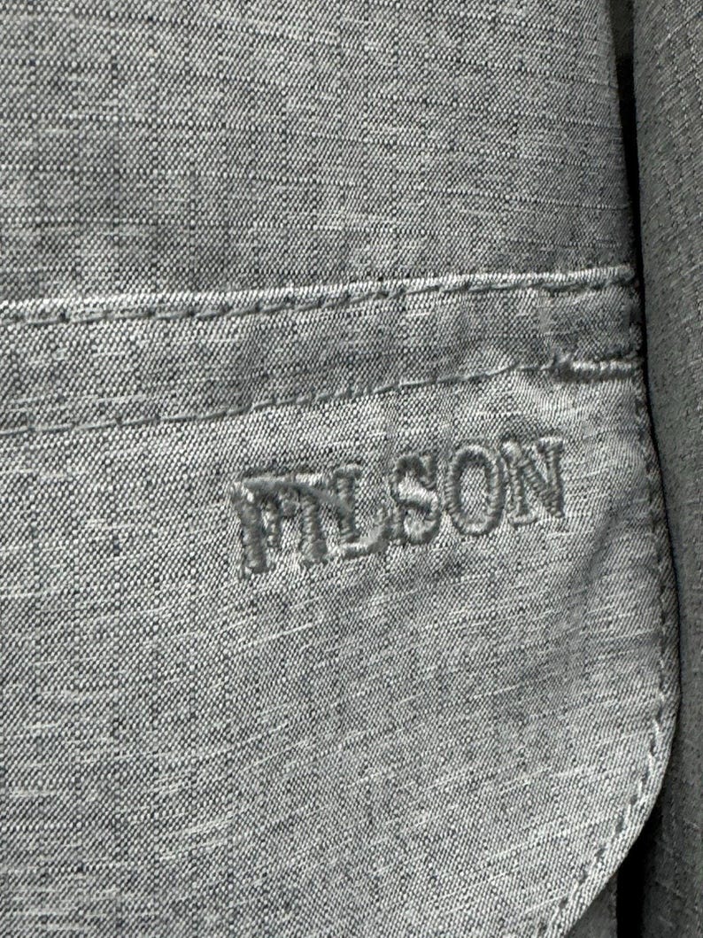 Vintage Filson Garment Button Up XXL Gray Short Sleeve Polyester Nylon Casual image 3